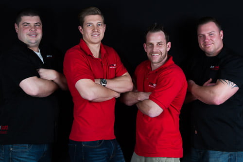 On The Spot owners Dan and Todd with staff On The Spot owners Dan and Todd with staff